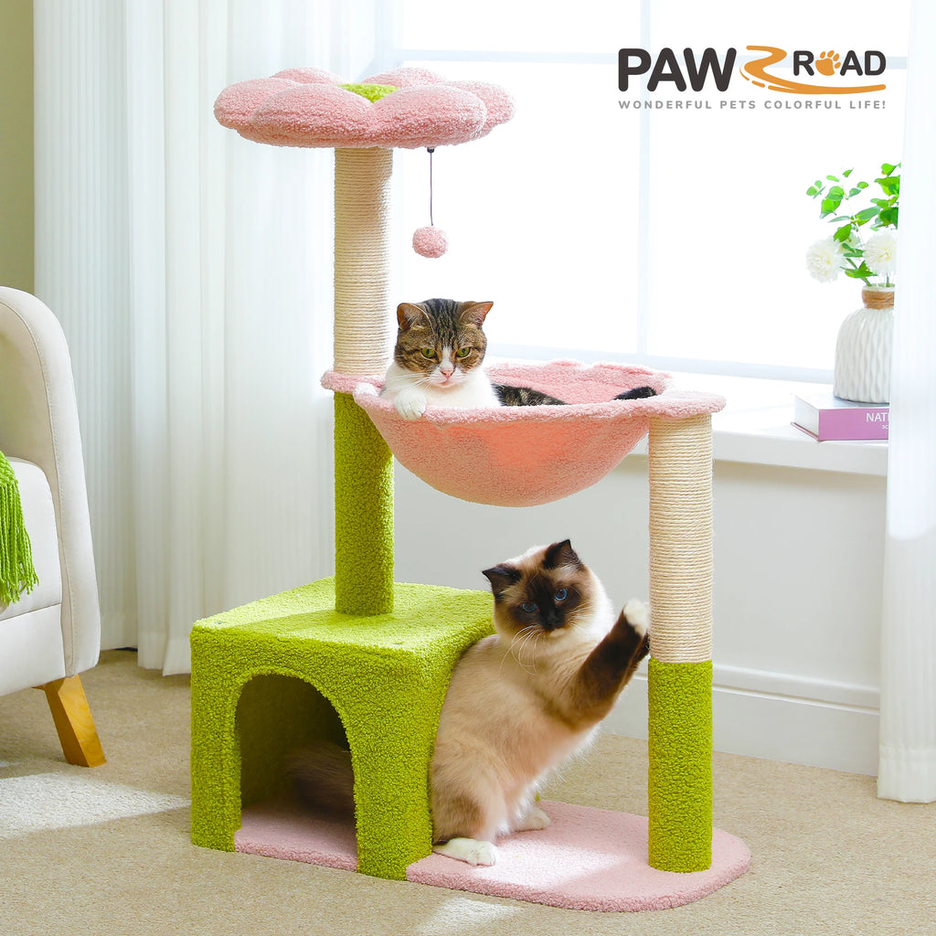 Cat Tree with Large Metal Frame Hammock