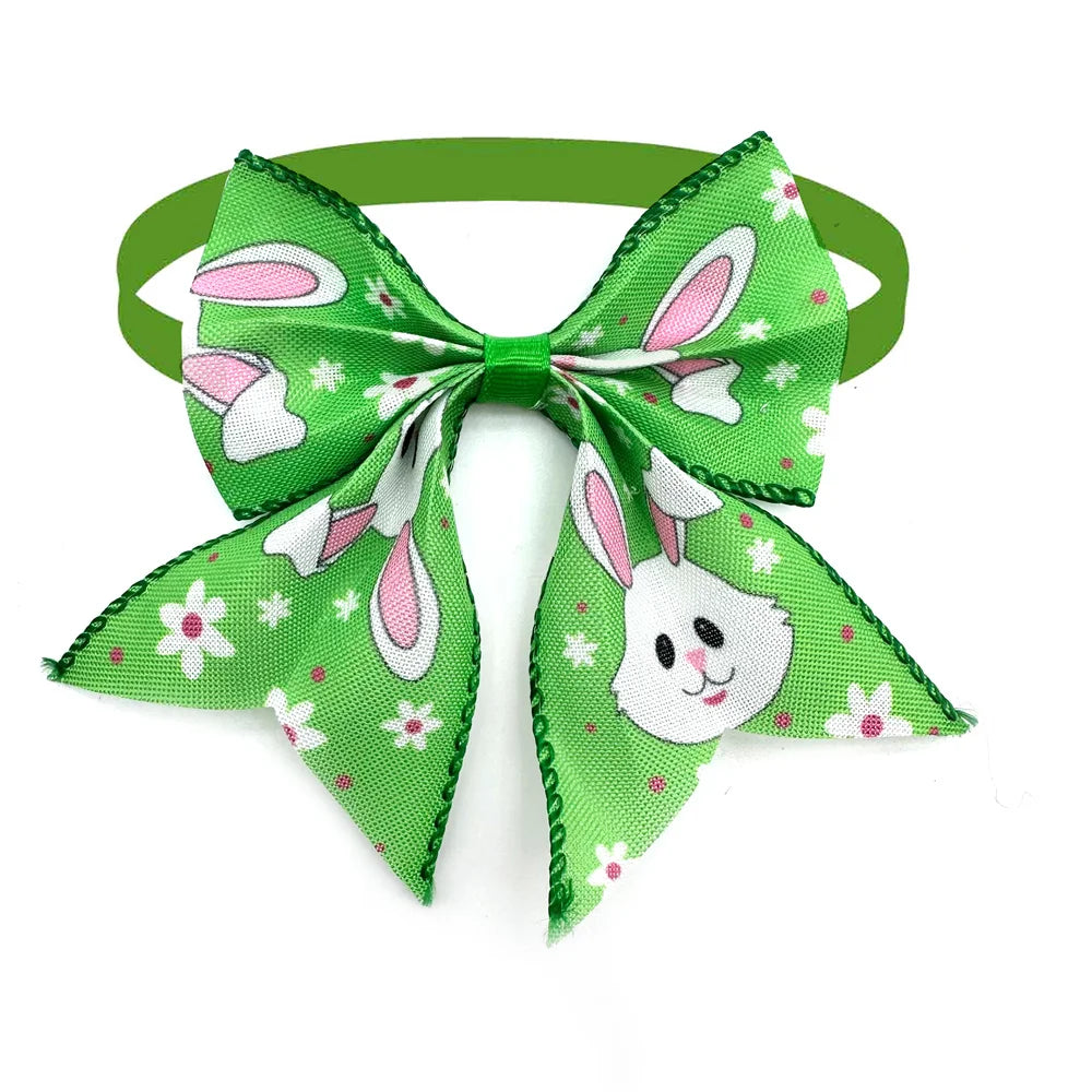 30/50pcs Pet Puppy Collars  Dog Bow Ties Adjustable Dog Grooming Bow Easter Rabbit Egg Accessories Pet Products Supplies