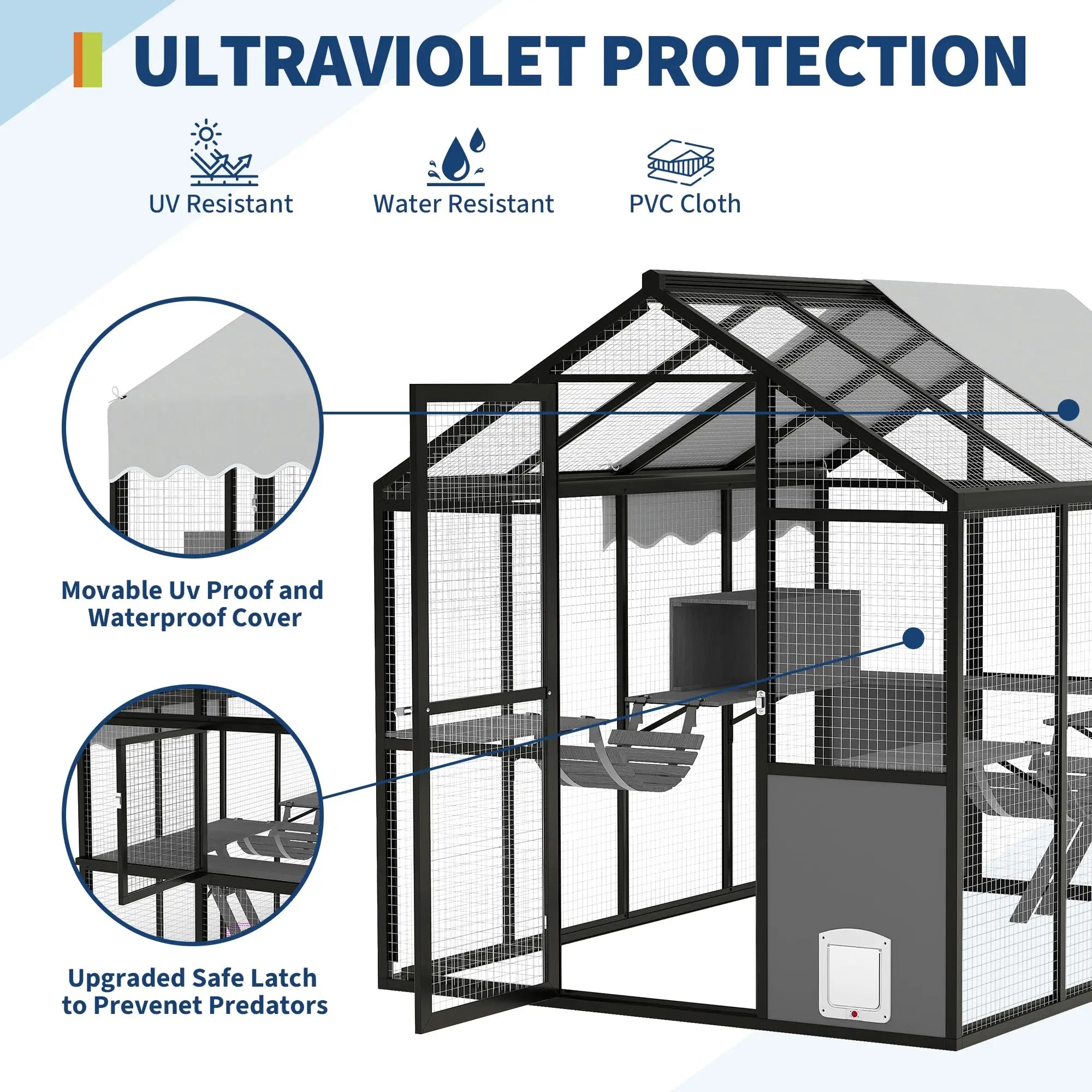 Extra Large Aluminum Outdoor  Enclosure For  Cats