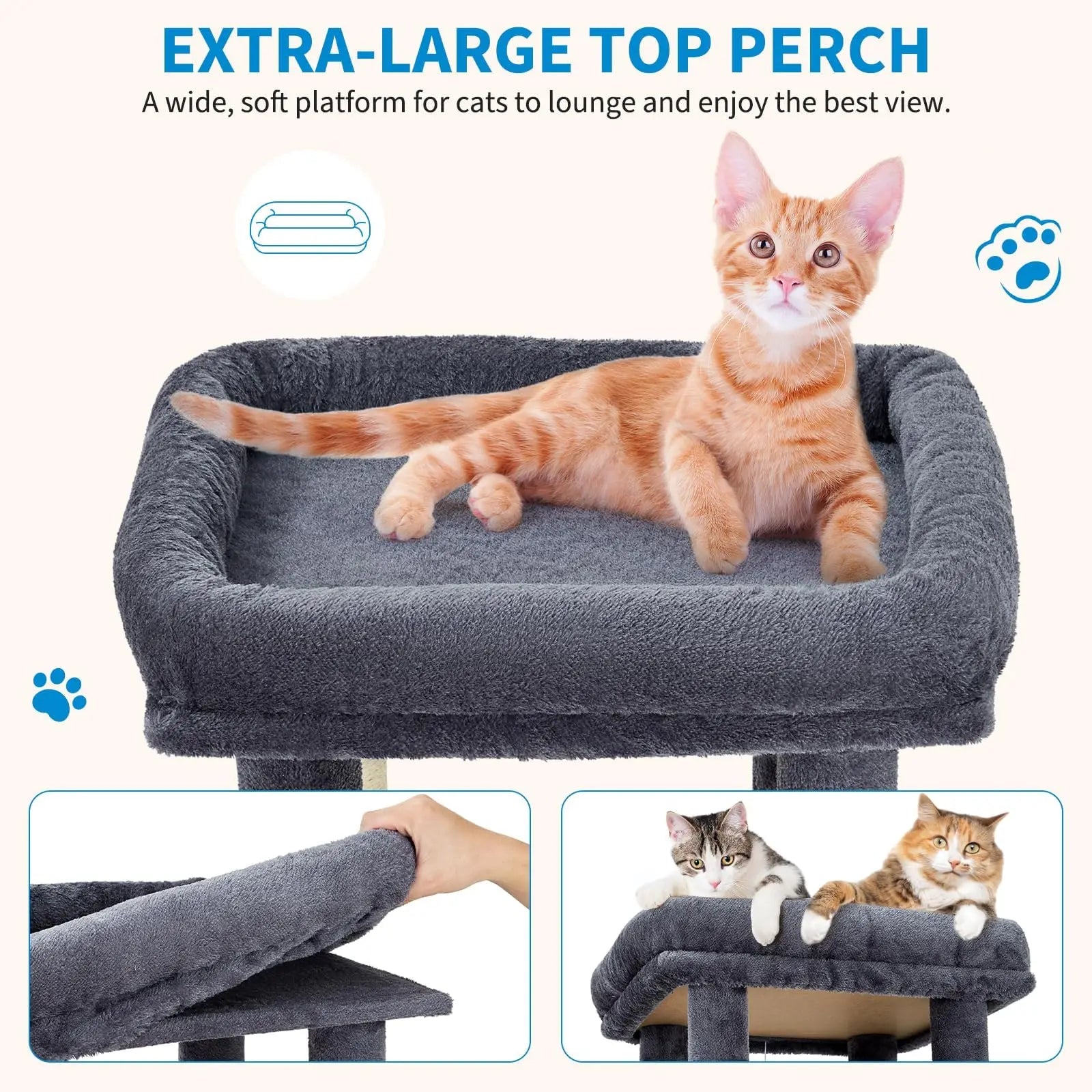 61" Heavy-Duty Multi-Level Cat Tree For Large Cats